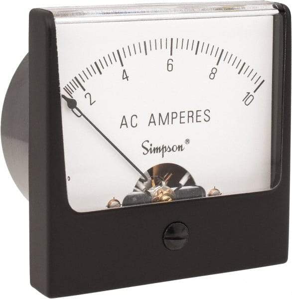Simpson Electric - Analog, AC Ammeter, Panel Meter - 60 Hz, 0.004 Ohms at 60 Hz - Americas Industrial Supply