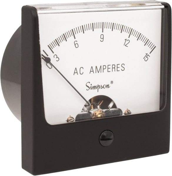 Simpson Electric - Analog, AC Ammeter, Panel Meter - 60 Hz, 0.0025 Ohms at 60 Hz - Americas Industrial Supply