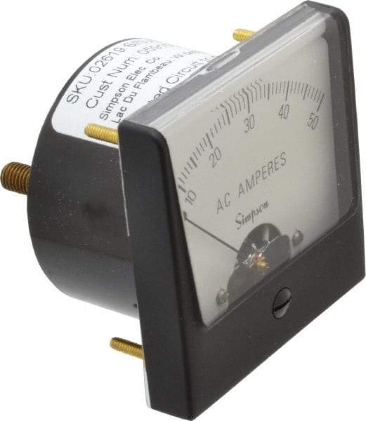 Simpson Electric - Analog, AC Ammeter, Panel Meter - 60 Hz, 0.001 Ohms at 60 Hz - Americas Industrial Supply