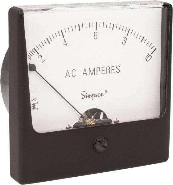 Simpson Electric - Analog, AC Ammeter, Panel Meter - 60 Hz, 0.004 Ohms at 60 Hz - Americas Industrial Supply