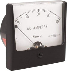 Simpson Electric - Analog, AC Ammeter, Panel Meter - 60 Hz, 0.008 Ohms at 60 Hz - Americas Industrial Supply