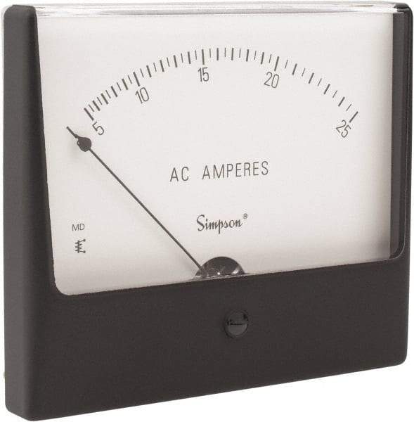 Simpson Electric - Analog, AC Ammeter, Panel Meter - 60 Hz, 0.002 Ohms at 60 Hz - Americas Industrial Supply