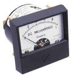 Simpson Electric - Analog, DC Ammeter, Panel Meter - 60 Hz, 0.005 Ohms at 60 Hz - Americas Industrial Supply