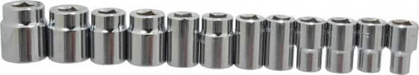 Blackhawk by Proto - 11 Piece 1/2" Drive Socket Set - 6 Points, 3/8" to 1" Range, Inch Measurement Standard - Americas Industrial Supply