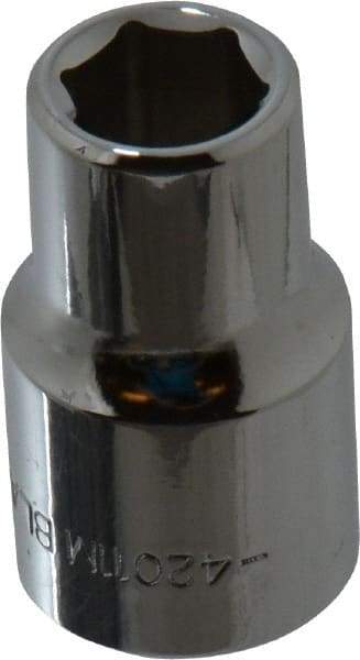 Blackhawk by Proto - 1/2" Drive, Standard Hand Socket - 6 Points, 1-1/2" OAL, Chrome Finish - Americas Industrial Supply