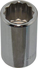 Blackhawk by Proto - 1/2" Drive, Standard Hand Socket - 12 Points, 1-1/2" OAL, Chrome Finish - Americas Industrial Supply