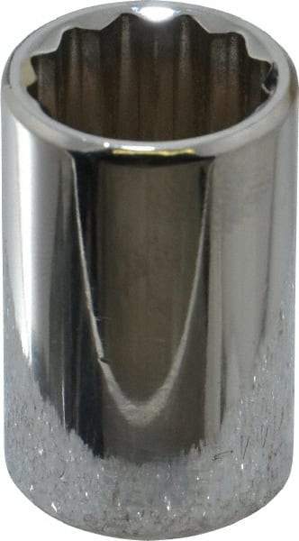 Blackhawk by Proto - 1/2" Drive, Standard Hand Socket - 12 Points, 1-1/2" OAL, Chrome Finish - Americas Industrial Supply