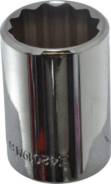 Blackhawk by Proto - 1/2" Drive, Standard Hand Socket - 12 Points, 1-1/2" OAL, Chrome Finish - Americas Industrial Supply