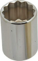 Blackhawk by Proto - 1/2" Drive, Standard Hand Socket - 12 Points, 1-1/2" OAL, Chrome Finish - Americas Industrial Supply