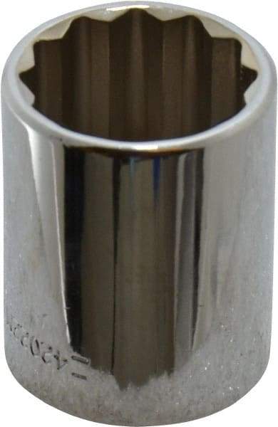 Blackhawk by Proto - 1/2" Drive, Standard Hand Socket - 12 Points, 1-1/2" OAL, Chrome Finish - Americas Industrial Supply