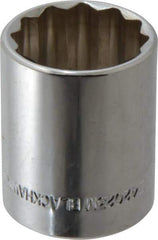 Blackhawk by Proto - 1/2" Drive, Standard Hand Socket - 12 Points, 1-1/2" OAL, Chrome Finish - Americas Industrial Supply