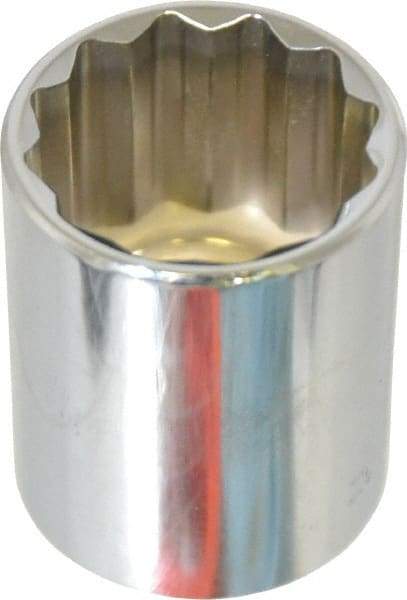 Blackhawk by Proto - 1/2" Drive, Standard Hand Socket - 12 Points, 1-5/8" OAL, Chrome Finish - Americas Industrial Supply