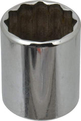 Blackhawk by Proto - 1/2" Drive, Standard Hand Socket - 12 Points, 1-5/8" OAL, Chrome Finish - Americas Industrial Supply