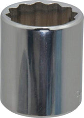 Blackhawk by Proto - 1/2" Drive, Standard Hand Socket - 12 Points, 1-3/4" OAL, Chrome Finish - Americas Industrial Supply