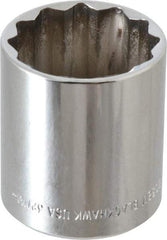 Blackhawk by Proto - 1/2" Drive, Standard Hand Socket - 12 Points, 1-13/16" OAL, Chrome Finish - Americas Industrial Supply