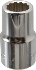 Blackhawk by Proto - 1/2" Drive, Standard Hand Socket - 12 Points, 1-1/2" OAL, Chrome Finish - Americas Industrial Supply