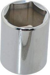 Blackhawk by Proto - 1/2" Drive, Standard Hand Socket - 6 Points, 1-1/2" OAL, Chrome Finish - Americas Industrial Supply