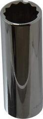 Blackhawk by Proto - 1/2" Drive, Deep Hand Socket - 12 Points, 3-3/32" OAL, Chrome Finish - Americas Industrial Supply