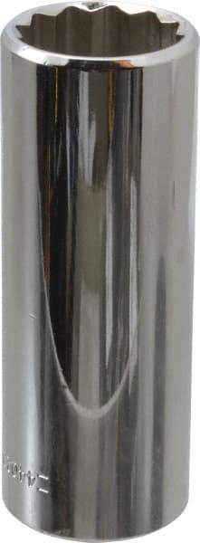 Blackhawk by Proto - 1/2" Drive, Deep Hand Socket - 12 Points, 3-3/32" OAL, Chrome Finish - Americas Industrial Supply