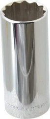 Blackhawk by Proto - 1/2" Drive, Deep Hand Socket - 12 Points, 3-3/32" OAL, Chrome Finish - Americas Industrial Supply