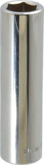 Blackhawk by Proto - 1/2" Drive, Deep Hand Socket - 6 Points, 3-3/32" OAL, Chrome Finish - Americas Industrial Supply