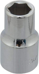 Blackhawk by Proto - 7/16", 1/2" Drive, Standard Hand Socket - 6 Points, 1-1/2" OAL, Chrome Finish - Americas Industrial Supply