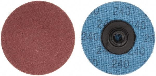 Superior Abrasives - 2" Disc Diam, 240 Grit, Aluminum Oxide Quick Change Disc - Type S Attaching System, Coated, Very Fine Grade - Americas Industrial Supply