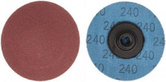 Superior Abrasives - 2" Disc Diam, 240 Grit, Aluminum Oxide Quick Change Disc - Type S Attaching System, Coated, Very Fine Grade - Americas Industrial Supply