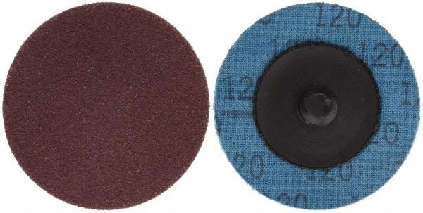 Superior Abrasives - 2" Disc Diam, 120 Grit, Aluminum Oxide Quick Change Disc - Type R Attaching System, Coated, Fine Grade - Americas Industrial Supply