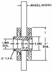 Sopko - 3" Diam Grinding Wheel Adapter - 1 to 2" Wheel Width, 1-1/4 - 16 Thread Size, Right Handed, 3" Taper per ', 1-1/4" Arbor Hole - Americas Industrial Supply