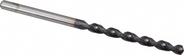Accupro - 3.3mm 130° Cobalt Jobber Drill - TiAlN Finish, Right Hand Cut, Parabolic Flute, Straight Shank, 2-9/16" OAL, Split Point - Americas Industrial Supply