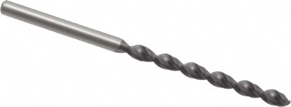 Accupro - 3.35mm 130° Cobalt Jobber Drill - TiAlN Finish, Right Hand Cut, Parabolic Flute, Straight Shank, 2-9/16" OAL, Split Point - Americas Industrial Supply