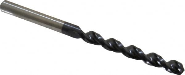 Accupro - Letter E (1/4) 130° Cobalt Jobber Drill - TiAlN Finish, Right Hand Cut, Parabolic Flute, Straight Shank, 3-31/32" OAL, Split Point - Americas Industrial Supply