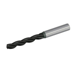 Kennametal - 11mm 130° Solid Carbide Jobber Drill - TiAlN Finish, Right Hand Cut, Spiral Flute, Straight Shank, 118mm OAL, Standard Point - Americas Industrial Supply