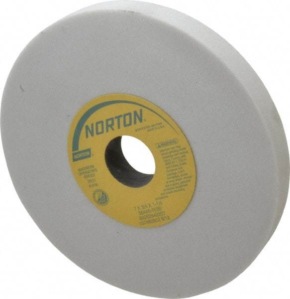 Norton - 7" Diam x 1-1/4" Hole x 3/4" Thick, I Hardness, 60 Grit Surface Grinding Wheel - Aluminum Oxide, Type 1, Medium Grade, 3,600 Max RPM, Vitrified Bond, No Recess - Americas Industrial Supply