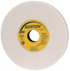 Norton - 7" Diam x 1-1/4" Hole x 3/4" Thick, K Hardness, 60 Grit Surface Grinding Wheel - Aluminum Oxide, Type 1, Medium Grade, 3,600 Max RPM, Vitrified Bond, No Recess - Americas Industrial Supply