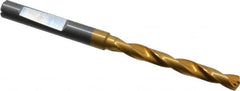 Guhring - 4.9mm 140° Solid Carbide Jobber Drill - TiN Finish, Right Hand Cut, Spiral Flute, Whistle Notch Shank, 82mm OAL, SU Point - Americas Industrial Supply