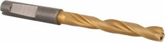 Guhring - 6.4mm 140° Solid Carbide Jobber Drill - TiN Finish, Right Hand Cut, Spiral Flute, Whistle Notch Shank, 91mm OAL, SU Point - Americas Industrial Supply