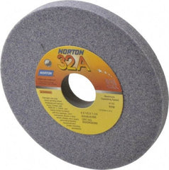 Norton - 6" Diam x 1-1/4" Hole x 1/2" Thick, K Hardness, 46 Grit Surface Grinding Wheel - Aluminum Oxide, Type 1, Coarse Grade, 4,140 Max RPM, Vitrified Bond, No Recess - Americas Industrial Supply