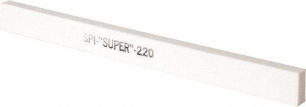 Made in USA - 220 Grit Aluminum Oxide Rectangular Polishing Stone - Very Fine Grade, 1/2" Wide x 6" Long x 1/4" Thick - Americas Industrial Supply