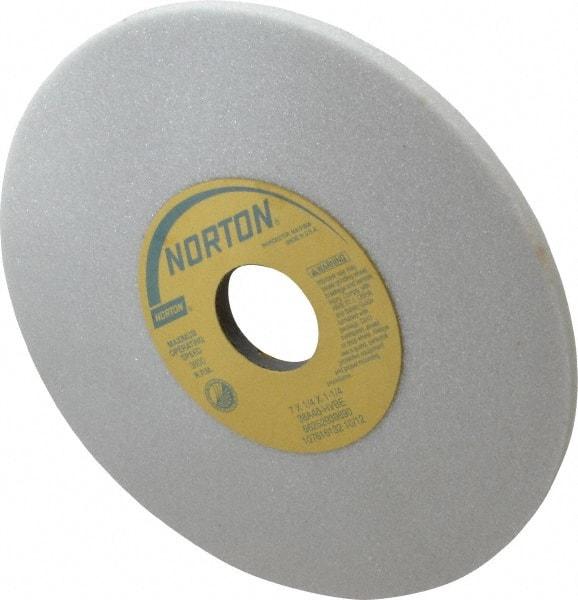 Norton - 7" Diam x 1-1/4" Hole x 1/4" Thick, H Hardness, 46 Grit Surface Grinding Wheel - Aluminum Oxide, Type 1, Coarse Grade, 3,600 Max RPM, Vitrified Bond, No Recess - Americas Industrial Supply