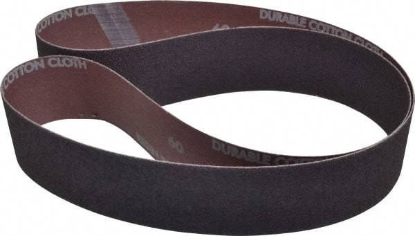 Norton - 2" Wide x 48" OAL, 60 Grit, Aluminum Oxide Abrasive Belt - Aluminum Oxide, Medium, Coated, X Weighted Cloth Backing, Series R228 - Americas Industrial Supply