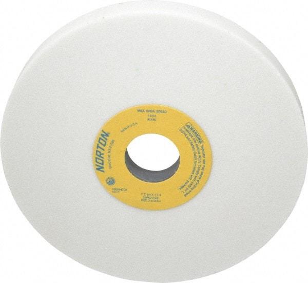 Norton - 7" Diam x 1-1/4" Hole x 3/4" Thick, I Hardness, 60 Grit Surface Grinding Wheel - Aluminum Oxide, Type 5, Medium Grade, 3,600 Max RPM, Vitrified Bond, One-Side Recess - Americas Industrial Supply
