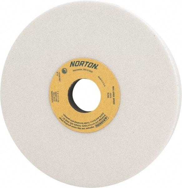 Norton - 7" Diam x 1-1/4" Hole x 1" Thick, I Hardness, 60 Grit Surface Grinding Wheel - Aluminum Oxide, Type 5, Medium Grade, 3,600 Max RPM, Vitrified Bond, One-Side Recess - Americas Industrial Supply