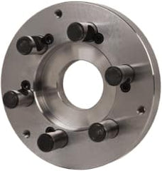 Buck Chuck Company - Adapter Back Plate for 8" Diam Self Centering Lathe Chucks - D1-6 Mount, 2.39" Through Hole Diam, 6.283mm ID, 7.87" OD, 0.985" Flange Height, Steel - Americas Industrial Supply