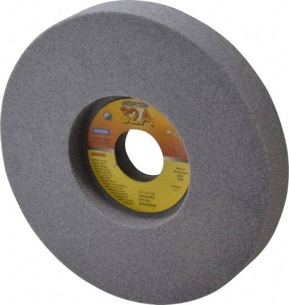 Norton - 7" Diam x 1-1/4" Hole x 1" Thick, I Hardness, 60 Grit Surface Grinding Wheel - Aluminum Oxide, Type 5, Medium Grade, 3,600 Max RPM, Vitrified Bond, One-Side Recess - Americas Industrial Supply