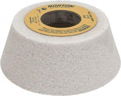 Norton - 4" Diam, 1-1/4" Hole Size, 1-1/2" Overall Thickness, 46 Grit, Type 11 Tool & Cutter Grinding Wheel - Coarse Grade, Aluminum Oxide, J Hardness, Vitrified Bond, 5,730 RPM - Americas Industrial Supply