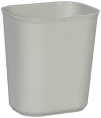 Rubbermaid - 14 Qt Gray Rectangle Trash Can - Fiberglass, 12-1/4" High x 11-1/8" Long x 8-1/4" Wide - Americas Industrial Supply