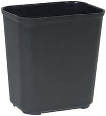 Rubbermaid - 28 Qt Black Rectangle Trash Can - Fiberglass, 14" High x 16-1/2" Long x 9" Wide - Americas Industrial Supply