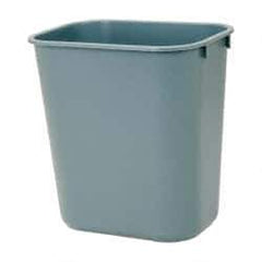 Rubbermaid - 14 Qt Gray Rectangle Trash Can - Polyethylene, 12-1/8" High x 11-3/8" Long x 8-1/4" Wide - Americas Industrial Supply